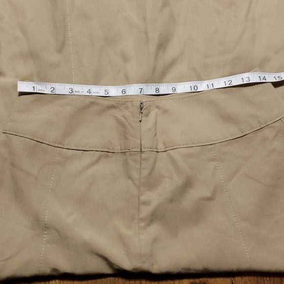J jill tan linen blend flare midi skirt euc - Picture 8 of 9